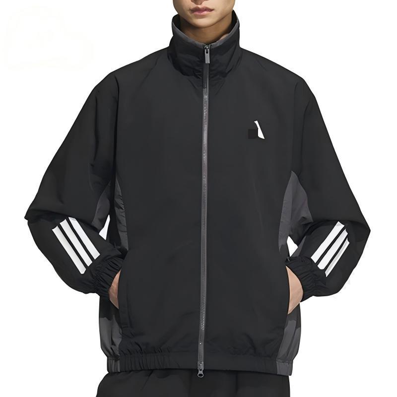 Foreign Trade Spring and Autumn Season Stand Collar Color-Blocking Quick-Dry Windbreaker with Three Stripes Unisex Sports Casual Jacket Kc3920