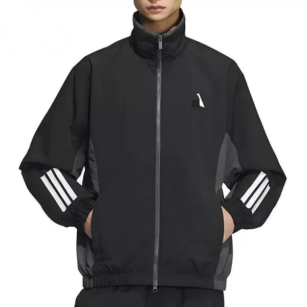 Foreign Trade Spring and Autumn Season Stand Collar Color-Blocking Quick-Dry Windbreaker with Three Stripes Unisex Sports Casual Jacket Kc3920