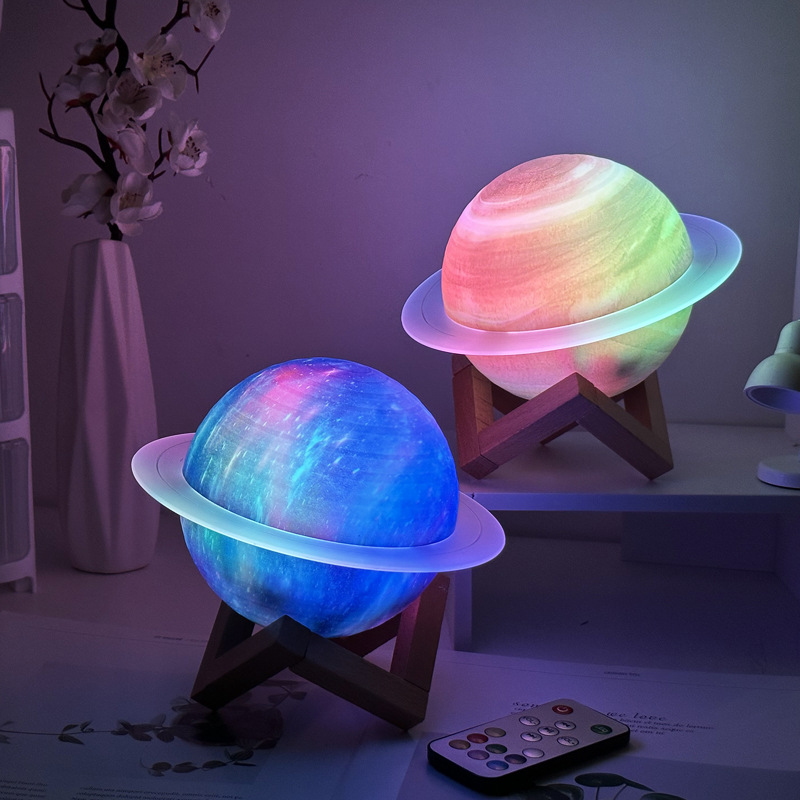 Dreamy Starry Saturn Ring Bluetooth Speaker Subwoofer Cross-border Amazon 3D Night Light Speaker Desk Mini Speaker