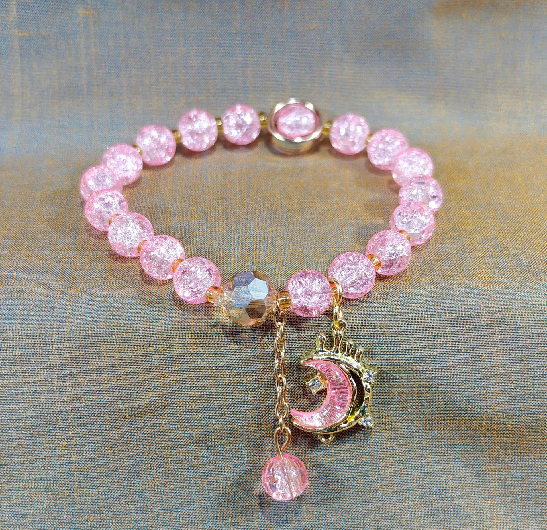 Las celebridades de Internet retro transfronterizas suelen ser todo-fósforo pulsera elástica de estilo ins simple pulsera de moda de lujo ligero, joyería de temperamento