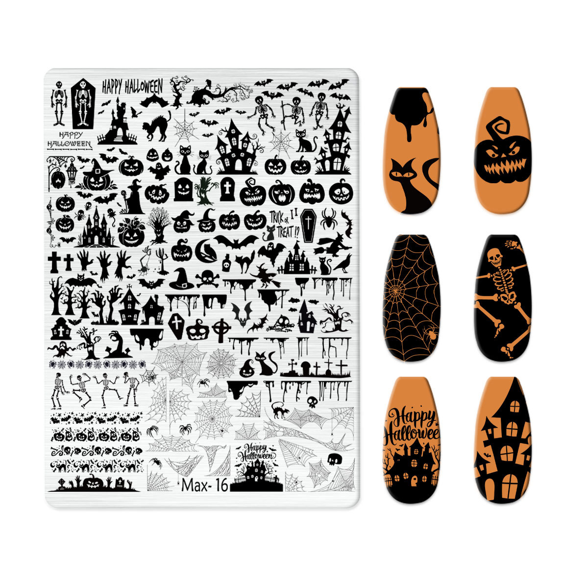 Explosions Super Large Nail Art Egg Plate Nail Art Steel Plate New Technology Cute Nail Art Bow Frosted with Back Plate