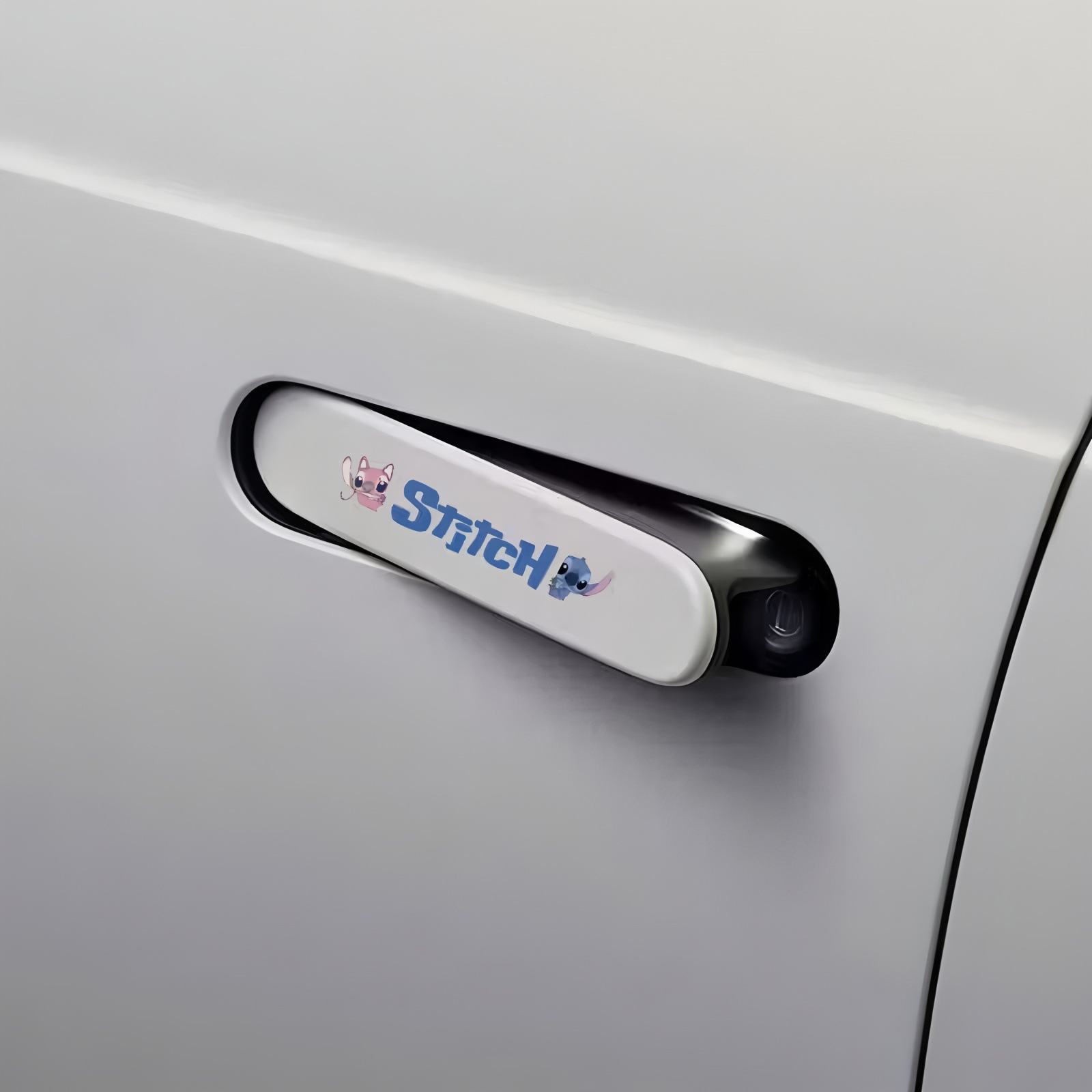 跨境TEMU希音新款汽车卡通可爱史迪奇门碗贴放刮蹭汽车门把手装饰