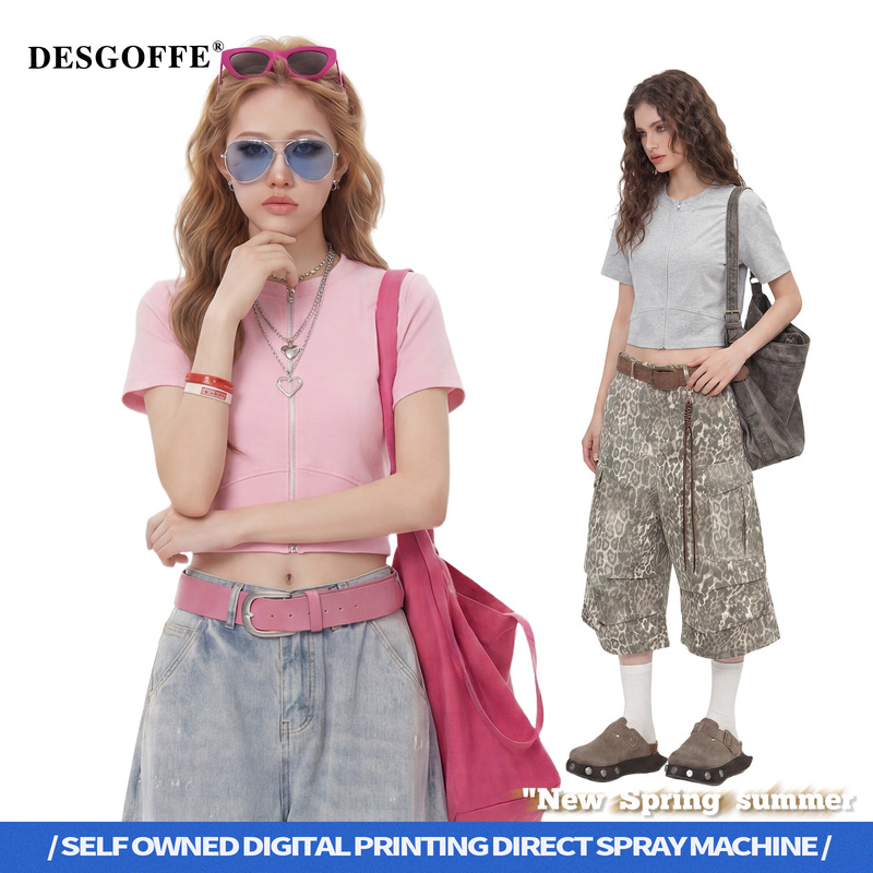 De Women's Clothing | Old Money Academy Style 220g Zipper Cardigan Slim Fit Elastic Short Sleeve Cardigan Women's T-Shirt. De Women's Clothing | Old Money Academy Style 220g Zipper Cardigan Slim Fit Elastic Short Sleeve Cardigan Women's T-Shirt.