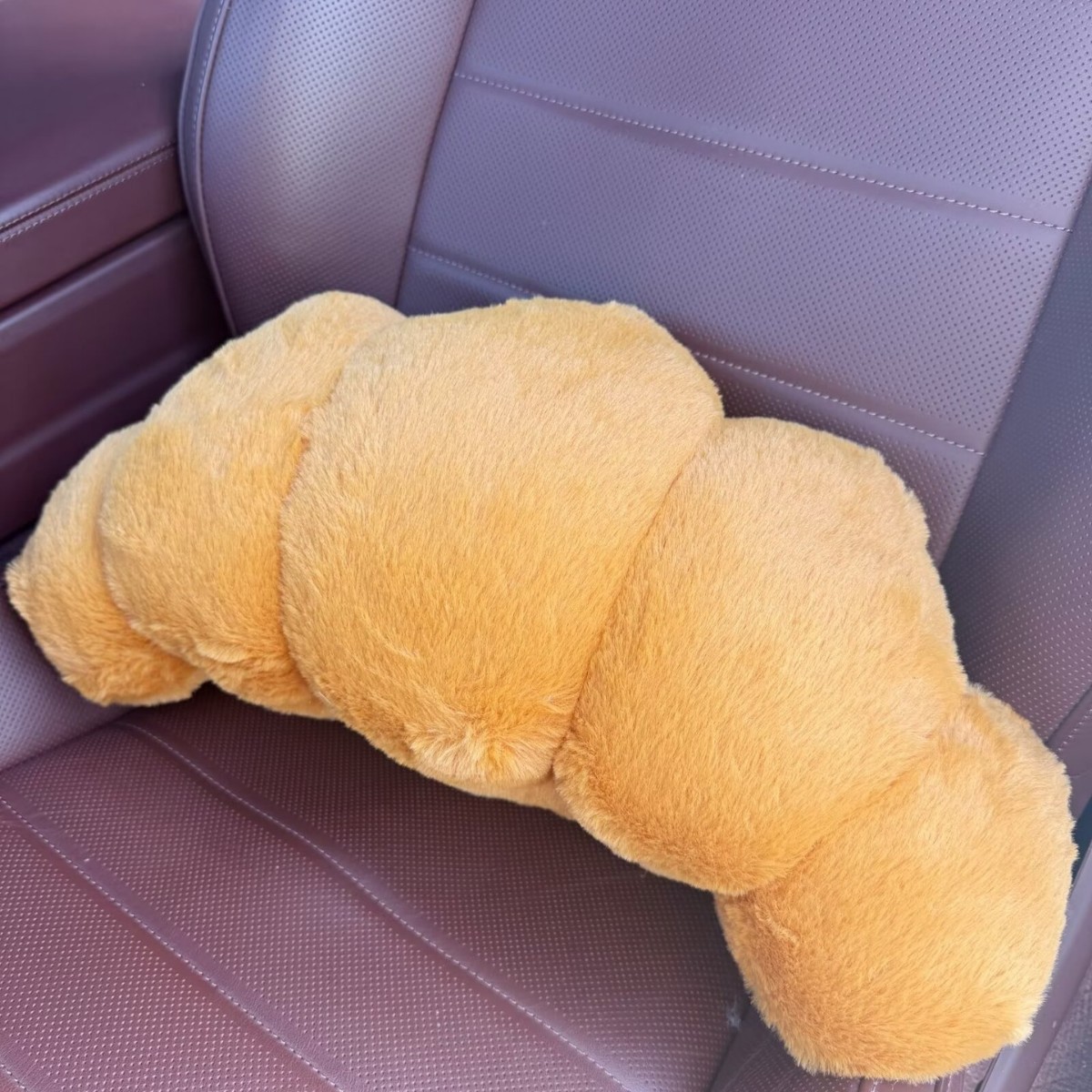 Cute peluche, pan, almohada de cuello para automóviles, almohada de cintura para automóviles, accesorios para automóviles, cinturón para hombros, funda para almohada