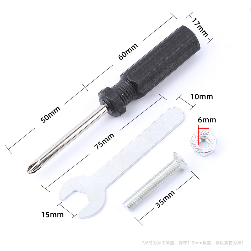 Kit de accesorios de hardware cepillo de desherbación accesorios de cepillo de techo al por mayor llave destornillador M6 conjunto de tuercas de tornillo