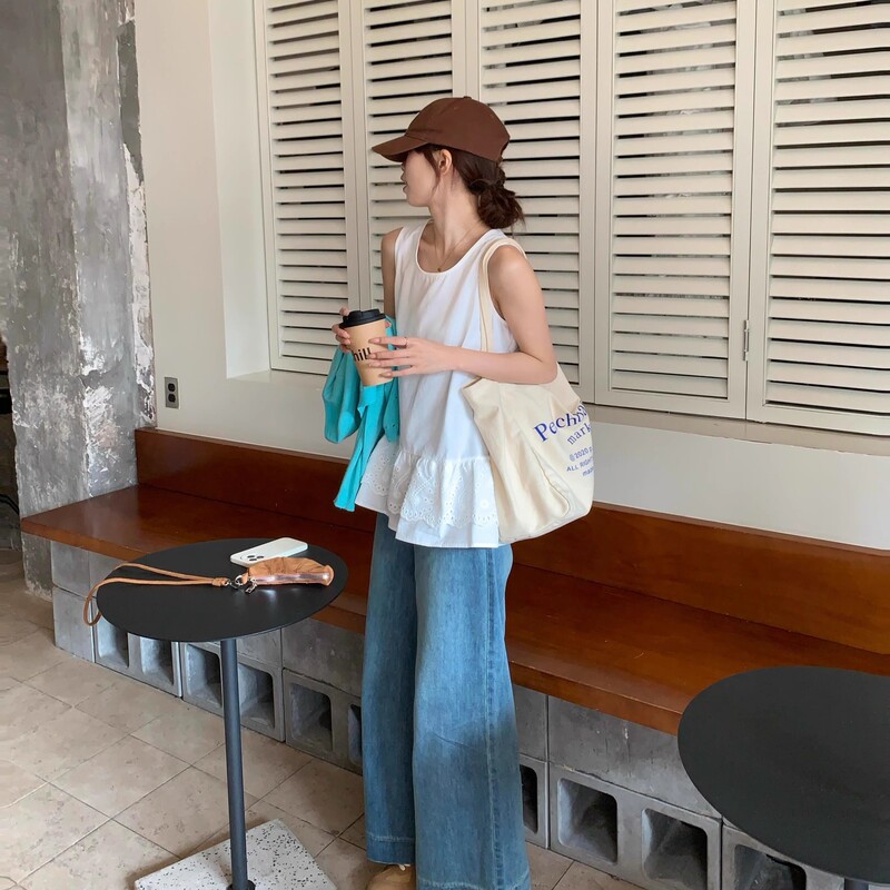 White Lace-up Lace Stitching Sling Base Vic Skirt Women's Summer Design Loose Slim-fit Sleeveless Top