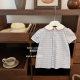 [Dessert cheese] Big name! Baby Girl's Doll Collar Embroidery Academic Style A- Version Short-Sleeved Western Style Dress