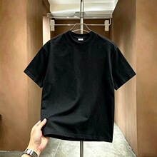 2026夏季复古和平鸽刺绣青少年休闲百搭T恤短宽显高重磅短袖灰色