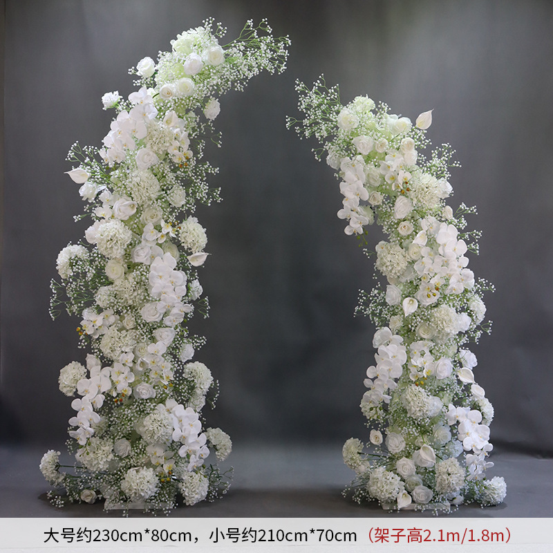 新款婚庆铁艺跨境拱门满天星花架牛角门户外婚礼布置拱门结婚装饰|undefined