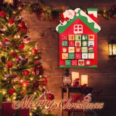 雪だるまハウスモデルクリスマスツリーカレンダー子供のためのクリスマスカレンダー DIY カウントダウン装飾ホリデーギフト