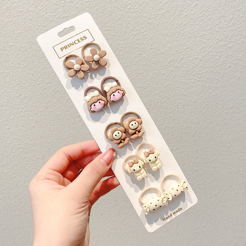 Banda de goma de dibujos animados para niños, las niñas atan el cabello sin lastimar el cabello, linda banda para el cabello, cuerda para el cabello, bebé de alto valor, cuerda para el cabello