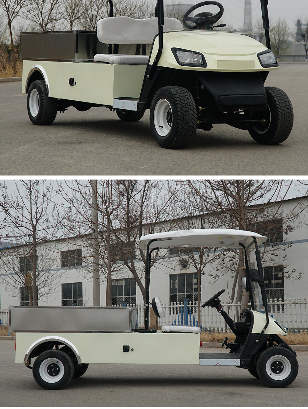 Electric Four-Wheel Truck, Sightseeing Vehicle, Golf Cart, Truck with Cargo Box, Warehouse Logistics Transport, Factory Site Battery-Powered Transfer Vehicle
