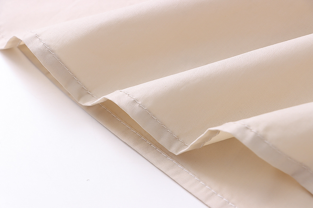 French Simplicity Elegant Pure Cotton Washed Thin round Neck Vest Umbrella Skirt Two Piece Suit