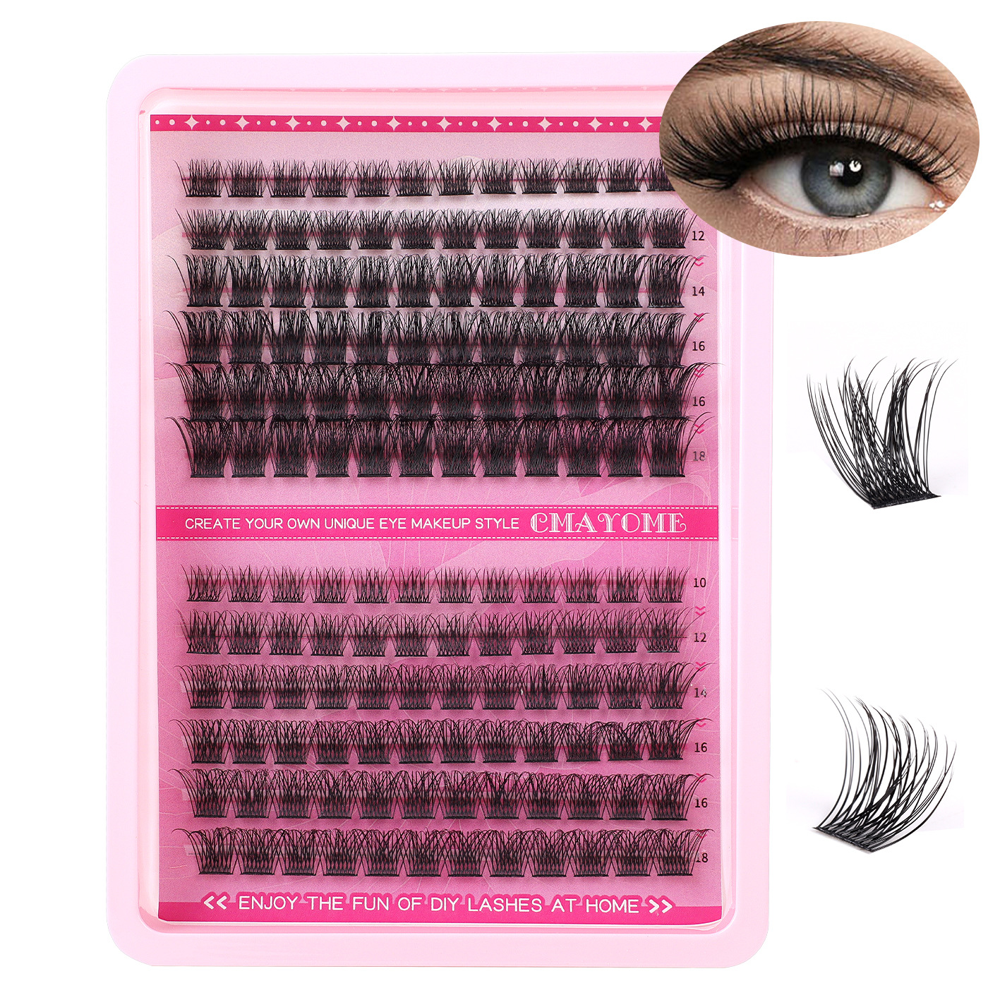 Foreign trade cross border thick C curve single cluster false eyelash extension set 10 18mm curling DIY segmented eyelashes_voghion.com