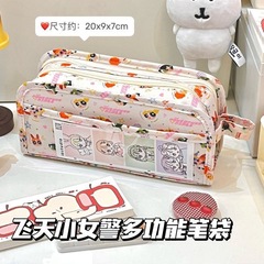 飞天小女警痛包笔袋学生可爱ins高颜值卡通大容量多功能文具