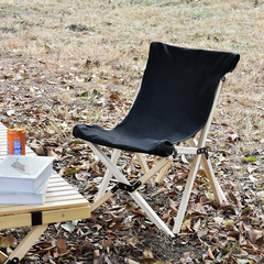 Outdoor Wooden Folding Chair Camping Seat Fishing Canvas Chair Road Trip Car Seat Leisure Sketching Chair