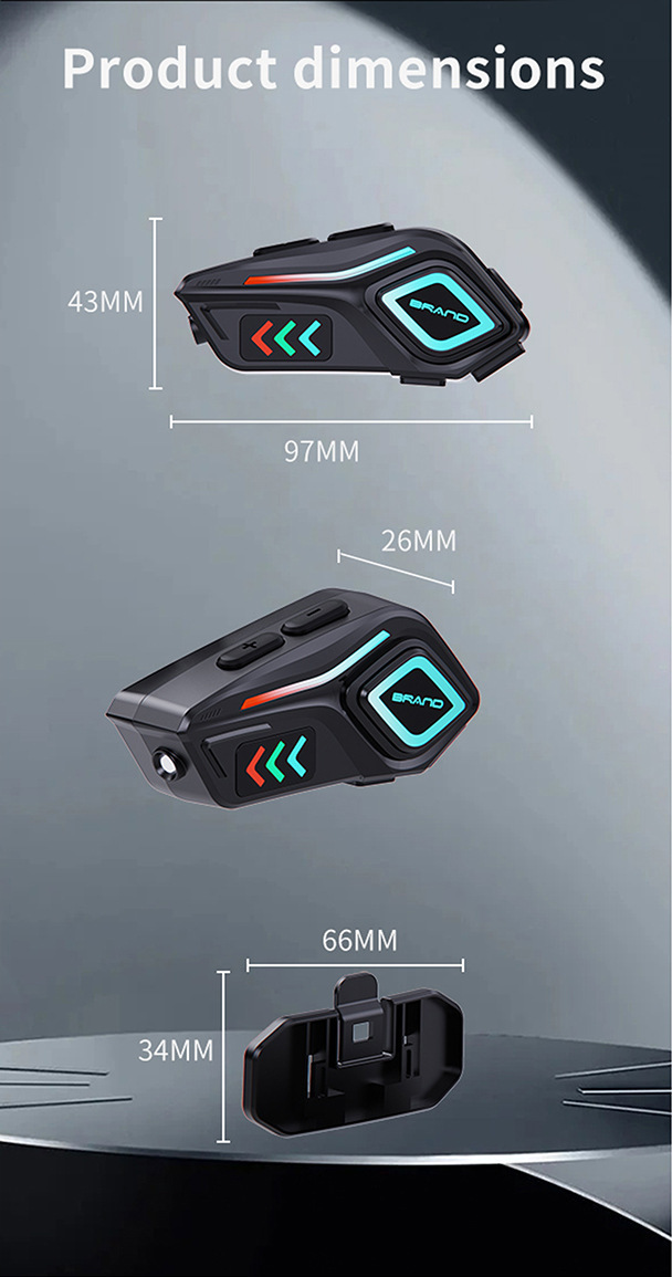 Multi-Style Helmet-Specific Bluetooth Headset for Takeaway Riders, Motorcycle Intercom, Motorcycle Waterproof and Noise-Cancelling Helmet Headset