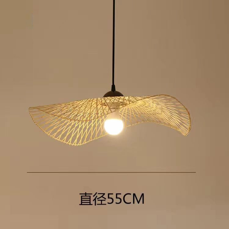 Lámpara china de caña trenzada lámpara de arte japonesa lámpara de vivienda hotel comedor dormitorio lámpara de bambú trenzada lámpara