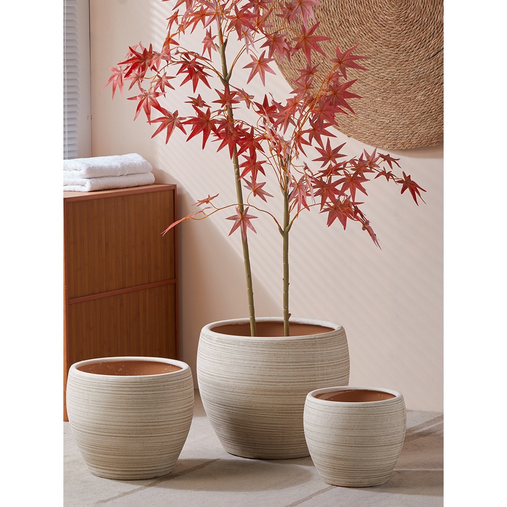 2026 maceta de flores de cerámica compuesta de tamaño extra, decoración creativa de paquete suave, hotel, árbol de riqueza de personalidad 40 años de caballo