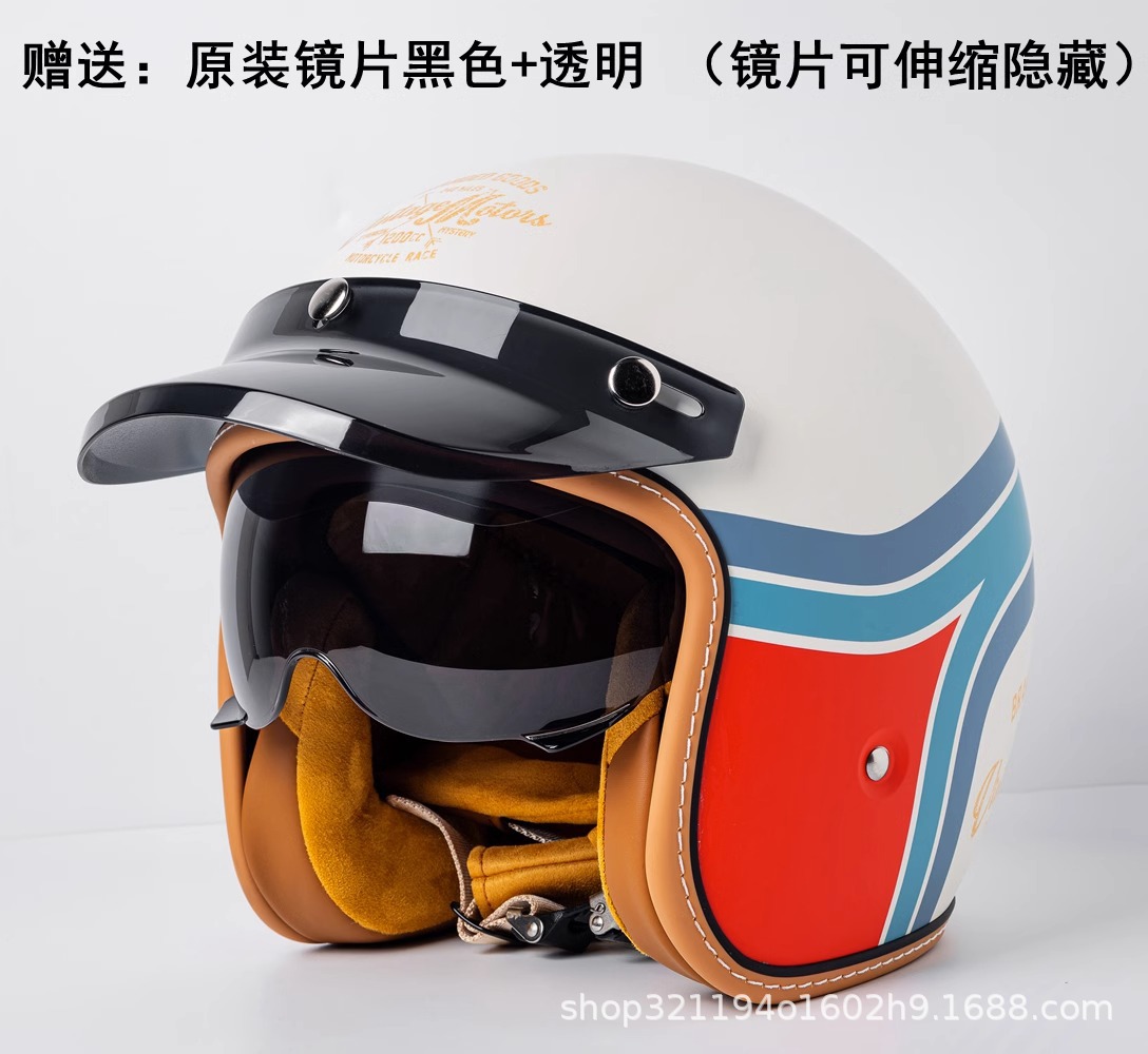 外国貿易クロスボーダー電動バイク四季通用ヘルメット男女アメリカ式クルーズペダル乗用安全ヘルメット