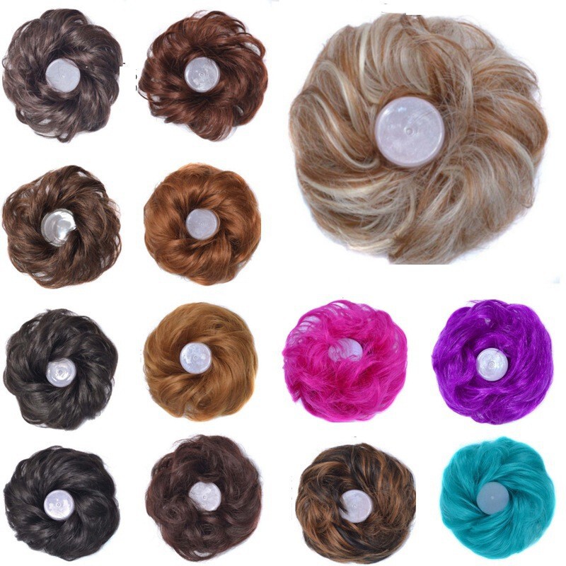 Factory wholesale wig women's wig hair ring matte high temperature silk ball hair bun hair bag rubber band curly hair ring