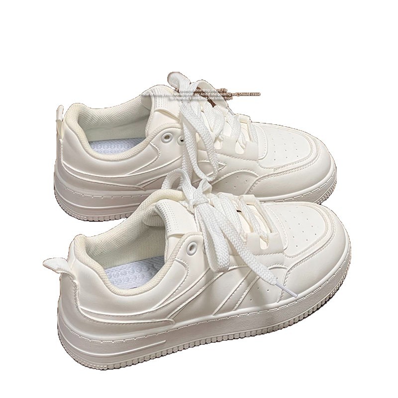 Zapatos blancos para mujeres 2025 primavera, verano y otoño transpirables coreanos universales para estudiantes de estilo de escuela zapatos casuales para mujeres planas