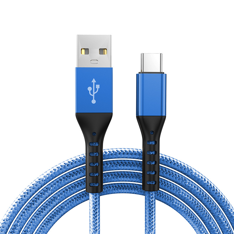 Teléfono móvil al por mayor cable de carga 2m Android tipo-c trenzado cable de carga rápida para el iphone de Apple cable de datos del teléfono móvil