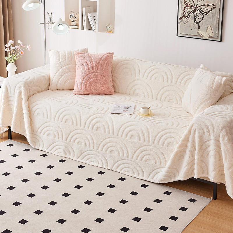 La tela de la cubierta del sofá se puede cubrir con sensación de alta calidad, manta de sofá, toalla de sofá de felpa de otoño e invierno, 2024 nueva toalla de cubierta completa