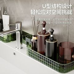 Luxury Bathroom Corner Shelf Wall Mounted Storage Rack with Rotating Folding Transparent Cosmetic Organizer 