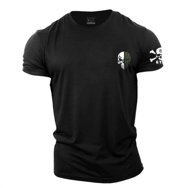 European and American Summer Fashion Men's T-Shirt 3D Printed Military Skull Gym Short-Sleeved Sportswear Factory Direct Sale European and American Summer Fashion Men's T-Shirt 3D Printed Military Skull Gym Short-Sleeved Sportswear Factory Direct Sale
