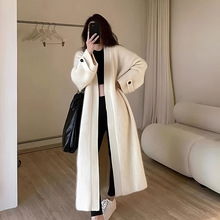 2023秋冬新款港味chic设计感针织开衫毛衣长款风衣宽松质感