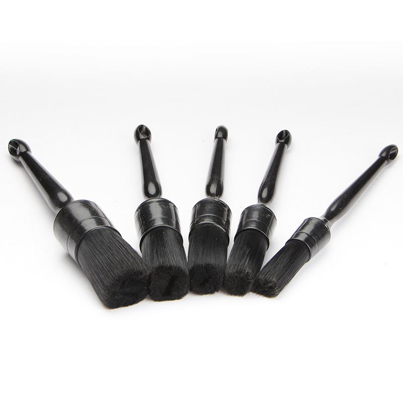 洗车美容细节刷 汽车缝隙清洁刷 内饰洗车清洁刷 5pcs 猪鬃毛刷|ms