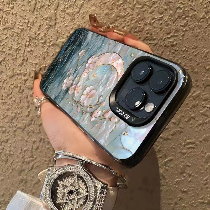 Nueva rama de flor de luna para iPhone 16 funda para teléfono móvil Apple 15promax/14 personalidad 13pro12 Japón y Corea