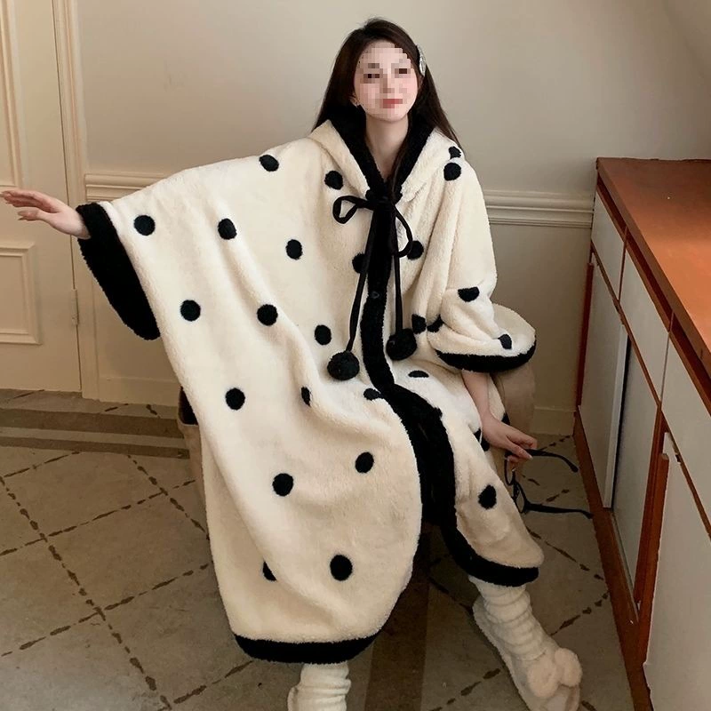 Зимний толстый плюшевый кардиган с капюшоном