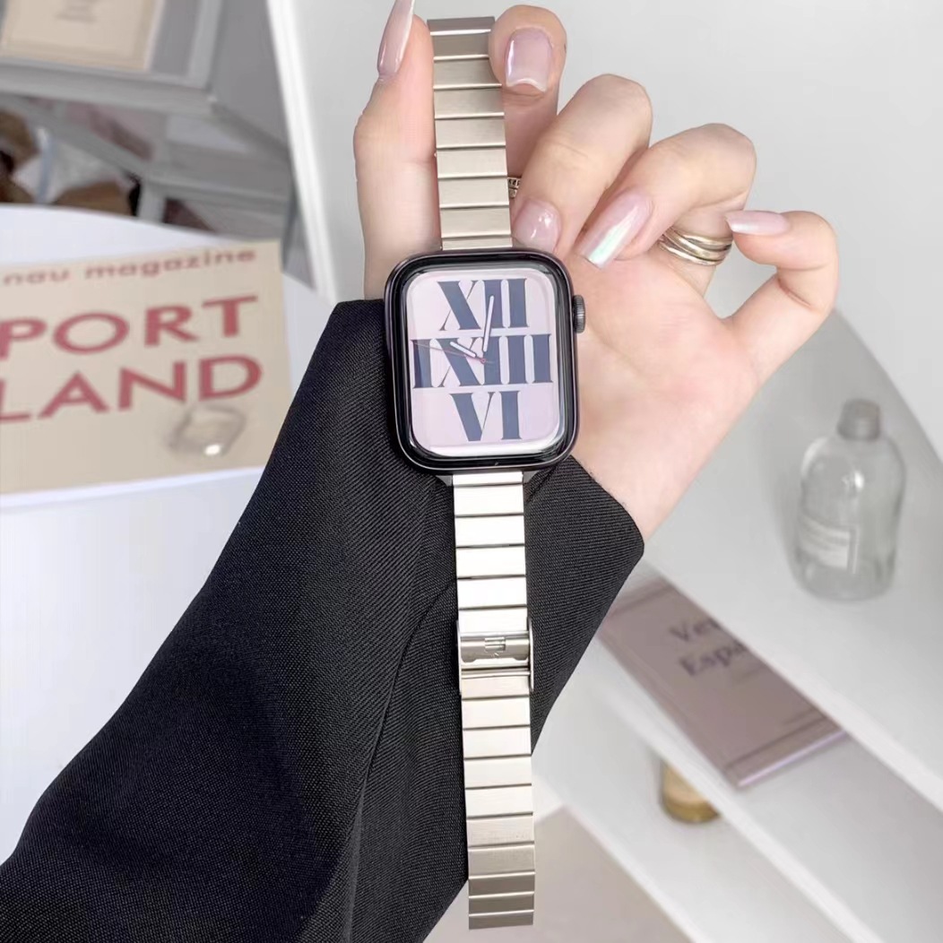 Starlight serie de color Correa Metal adecuado para Apple Reloj Apple watch7654321 generación SE reloj moda cadena