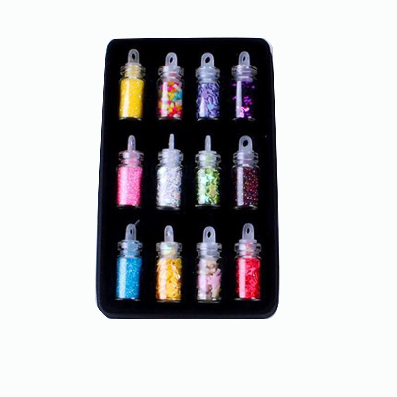 Fabricante 48 color uñas DIY mezclado decoración de uñas brillo DIY lentejuelas accesorios de uñas traje de joyería al por mayor