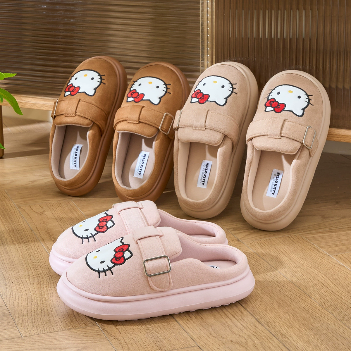 Ли Дани Hello Kitty, тапочки, зимняя тёплая нескользящая обувь