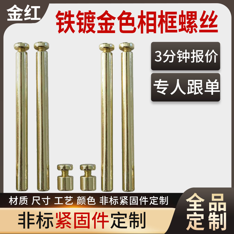 Gold Picture Frame Screws, Custom Sign Nails, Advertising Nails, Acrylic Picture Frame Support Accessories, Display Sign Support Rods
