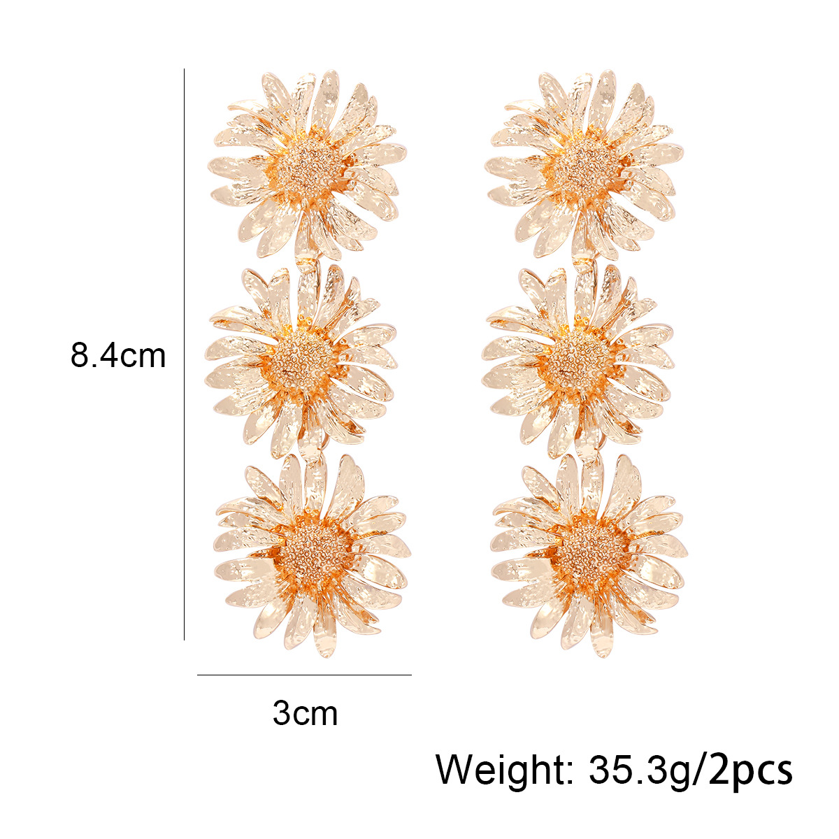 IG Style Exaggerated Flower Alloy Plating Women's Earrings Necklace display picture 2