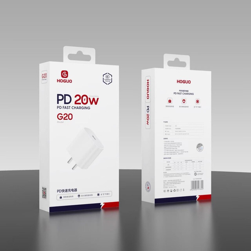 Hongguo 20W Flash Charging Pd Mobile Phone Charger Set Suitable for Apple 15 Tablet Pd Fast Charging Adapter