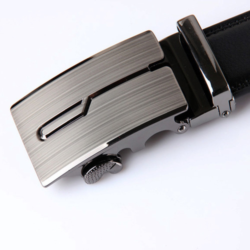 New belt men's wholesale business automatic buckle belt solid color cross head trouser belt casual men's belt