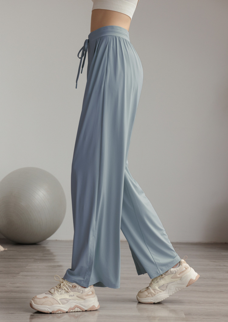 Cool pants, sun protection pants, women's UV protection, ice silk drape, wide legs, casual, breathable, split open,_voghion.com