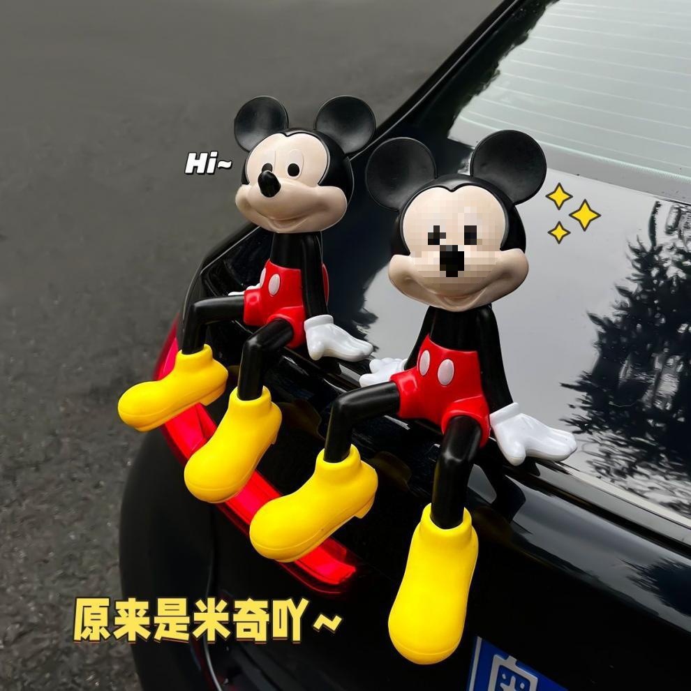 Car Decoration Ornaments Sitting Mickey Doll Toy Car Roof Exterior Car Seat Cartoon Trunk Decoration