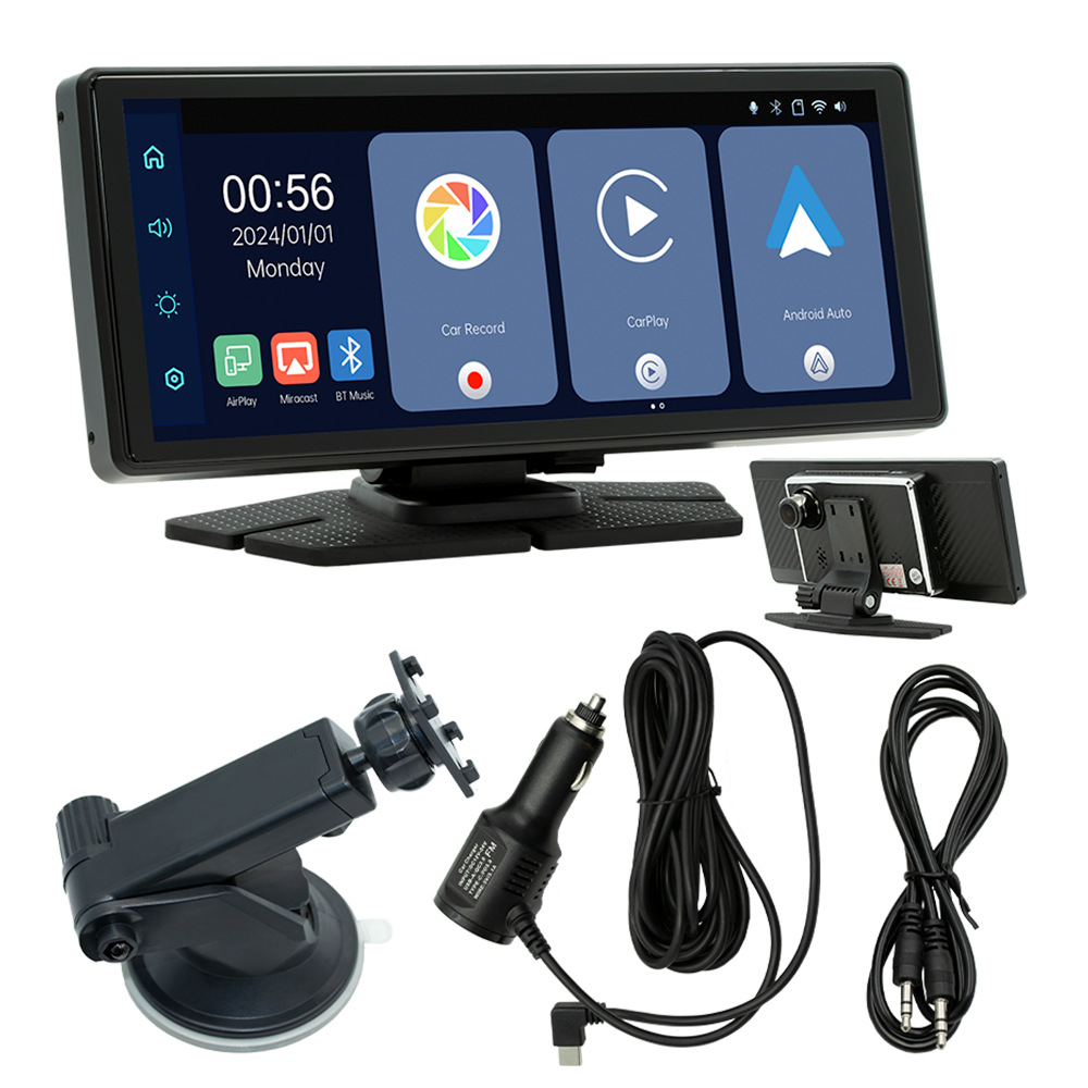 Transfronterizo 8,1 pulgadas carplay inalámbrico portátil registrador de conducción delantero y trasero doble grabación máquina de navegación integrada en el vehículo