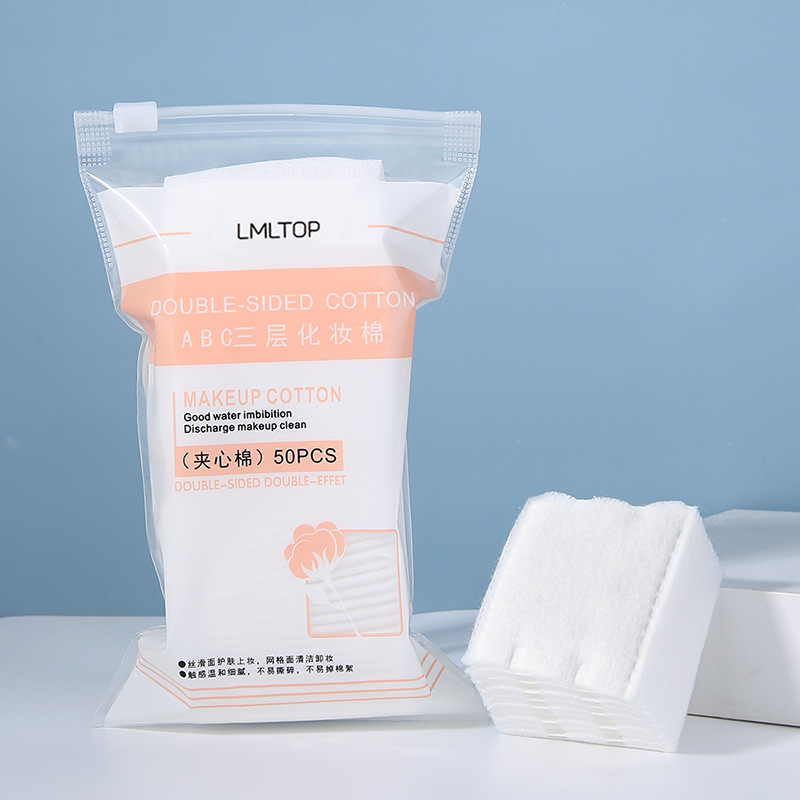 Ramila Xinjiang algodón de doble cara engrosada almohadilla de algodón 50 piezas de algodón acolchado compresa húmeda portátil removedor de maquillaje almohadilla de algodón B1091