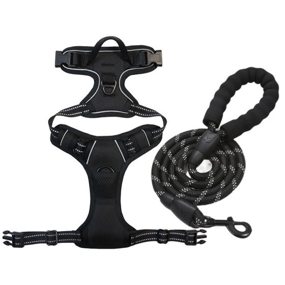 One-piece Reflective Dog Traction Rope Large Dog Reflective Explosion-proof Hands-free Dog Rope Multicolor Round Rope Pet Supplies