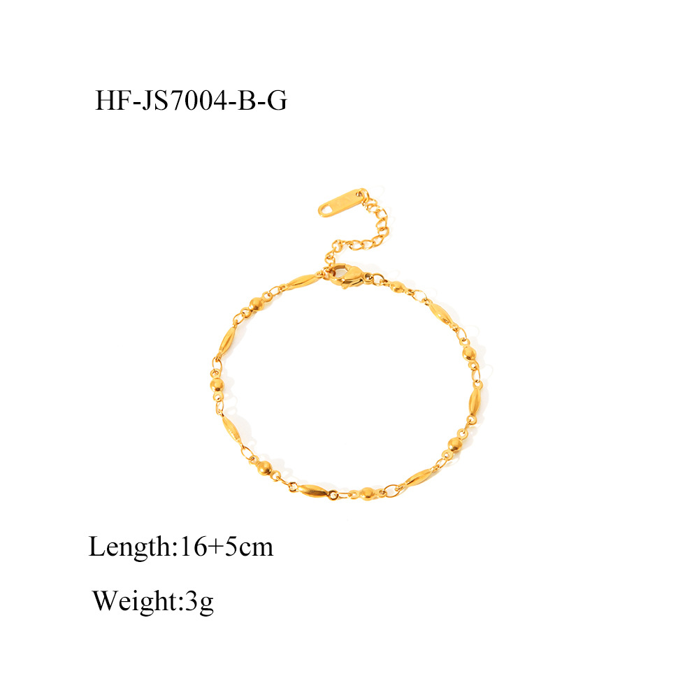 Exclusividad transfronteriza para INS Minimalista Cadena de semillas de melón de 18 quilates Collar de todo fósforo Conjunto de pulsera Fábrica de joyas al por mayor