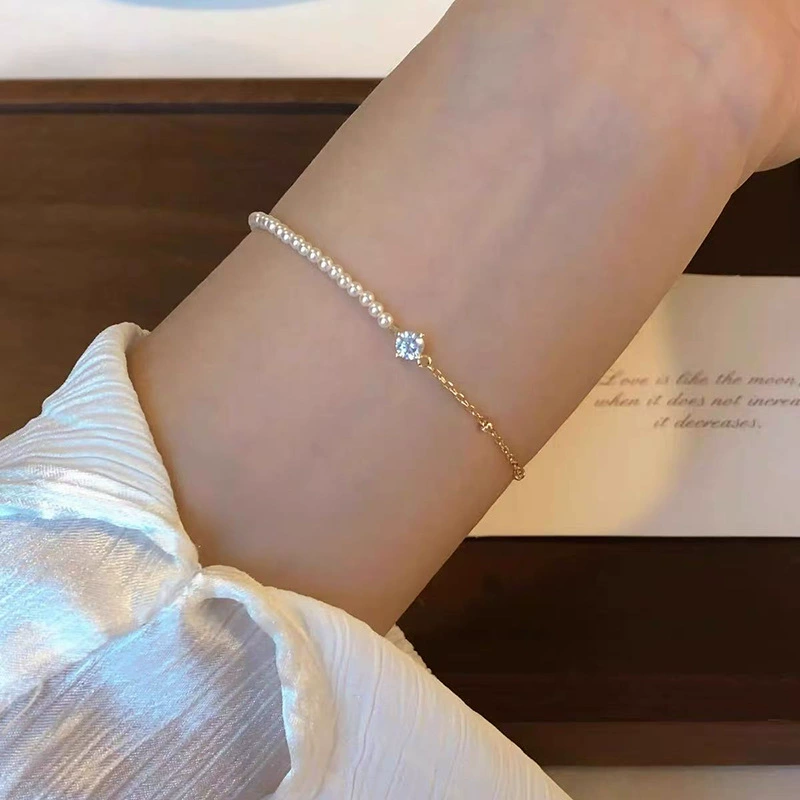 Round Zircon Bracelet Beads, 925 Silver Sample, Simple Elegant Charm (Multiple Codes)