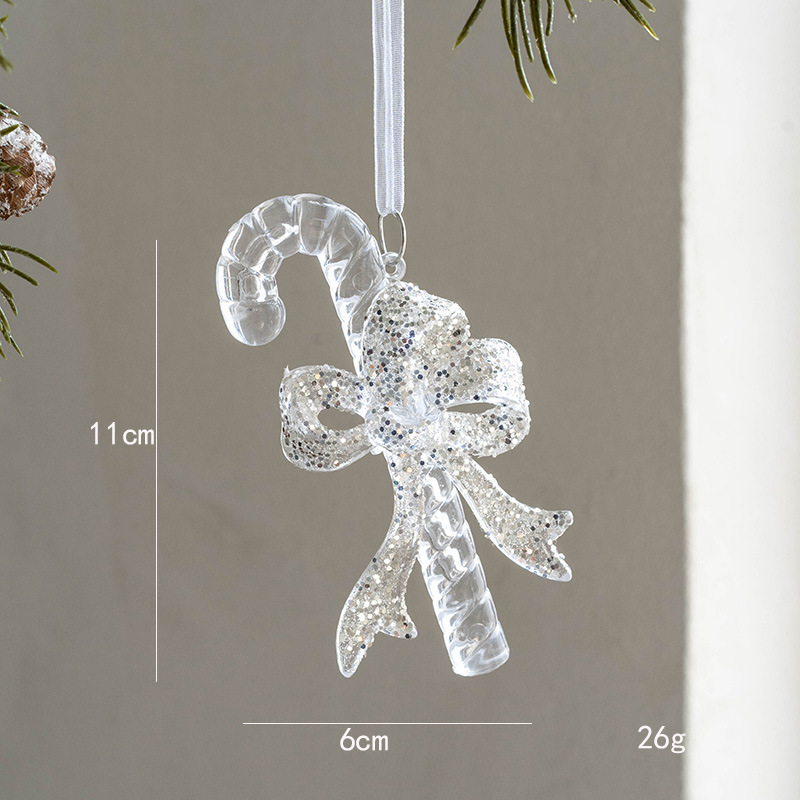 国境を越えた新しいクリスマスツリー装飾透明アクリル雪ヘラジカ天使ストラップクリスマス装飾品|undefined