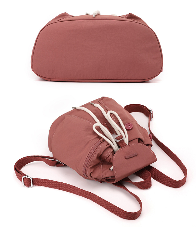 Colorful Fox's new Korean-style ins women's niche design lightweight pocket button drawstring backpack undefined
